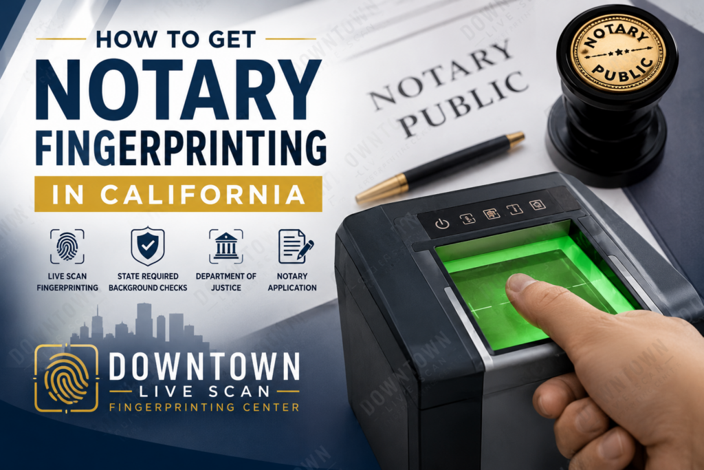 How to get notary fingerprinting in California with Live Scan fingerprint service