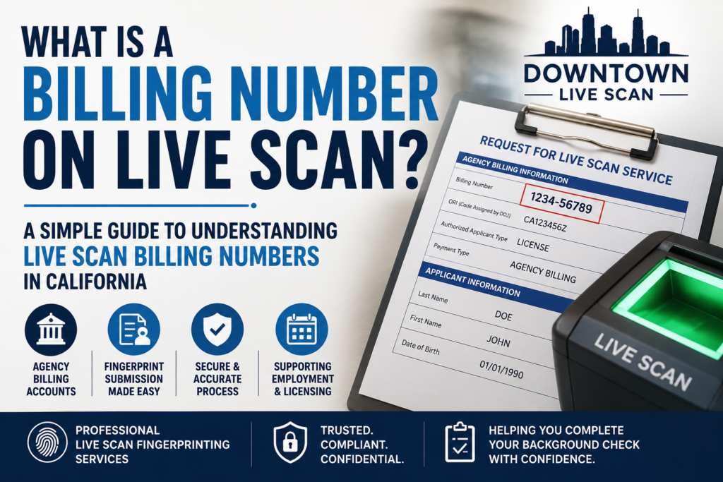 What is billing number on Live Scan form